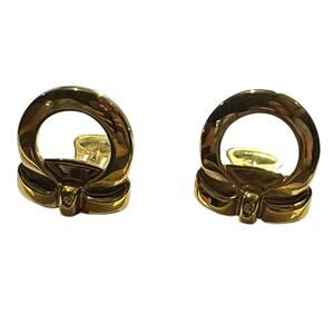 Salvatore Ferragamo Gancini Earrings Gold Plated Women